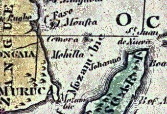 Mapa de Comores de 1808